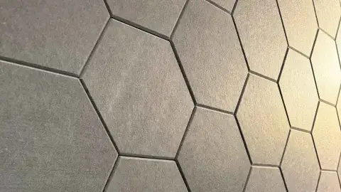 Acoustic treatment panels in a San Antonio podcast studio